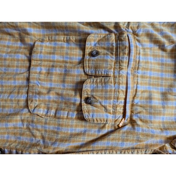 Cabelas Safari Series XL Tall Yellow Plaid Shirt Mesh Lining Button Front Mens - Picture 4 of 7